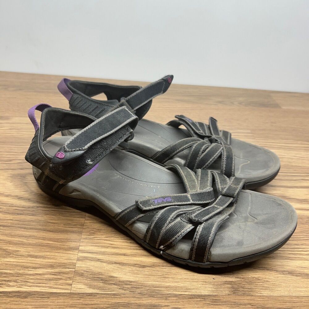Teva‎ Tirra Hiking Sandals Womens Size 11 Black Purple Gray Fast Drying Outdoor